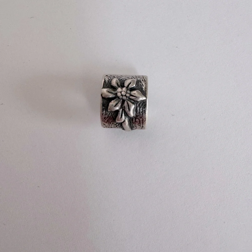 Pandora Retired Poinsettia Charm 790213 Sterling Silver Christmas S925 ALE